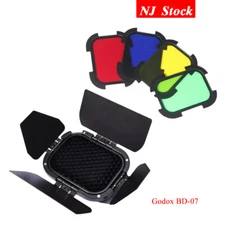 US Godox BD-07 Barndoor Honeycomb Color Gel Set For Godox Flash AD200 A200Pro