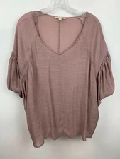 Grade & Gather Top Women’s S/M Oversized Blouse Mauve Color