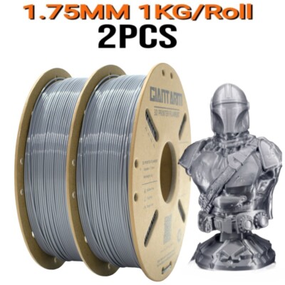 2PCS GIANTARM PLA Filament 1.75mm 1kg Silber Hochfestes Filament für 3D Drucker