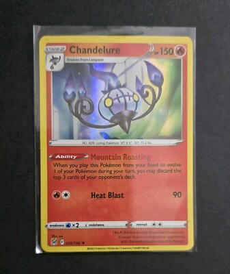 Pokemon TCG Chandelure Sword & Shield - Lost Origin 026/196 Holo Rare NM/M