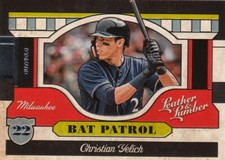 2019 Panini Leather & Lumber Bat Patrol #14 Christian Yelich - Milwaukee Brewers