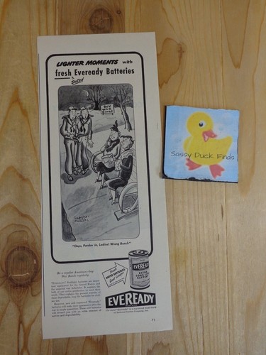 Eveready Batteries Magazine Ad Print 1945 Lighter Moments Fresh Dated - Picture 2 of 3