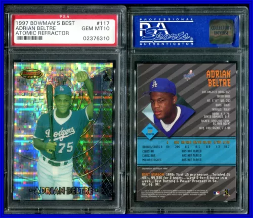 PSA 10 1997 Bowman's Best Atomic Refractors #117 Adrian Beltre RC Dodgers POP12