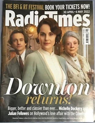RADIO TIMES DOWNTON RETURNS P Nagra Jack Davenport K Sutherland TV Mag May 2022 - Image 1 of 2