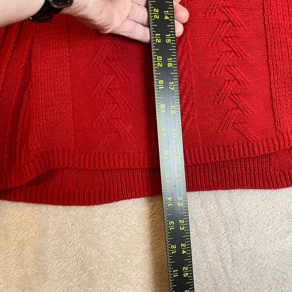 Suéter para mujer Michael Stars Whimseygoth pequeño rojo tejido con cable con mangas de campana Foto 3 de 4