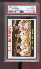 1964 Topps #331 A.L. Bombers Mickey Mantle Norm Cash Roger Maris Al Kaline PSA A