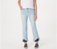 Peace Love World Indigo DenimJeans w/Contrast Hem Detail-Light Indigo-Plus 18