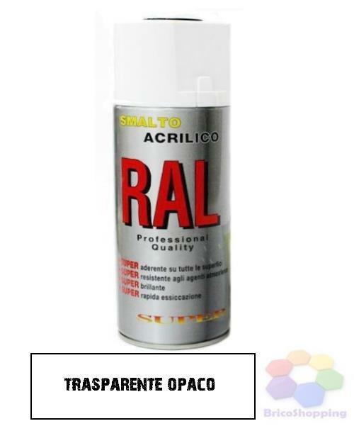 BOMBOLETTA SPRAY TRASPARENTE OPACO ACRILICO VERNICE OPACA