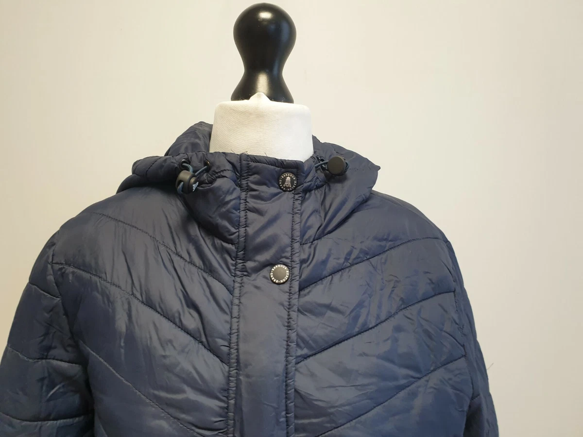 X15 WOMENS BARBOUR ISOBATH QUILT BLUE HOODED QUILTED JACKET UK 12 EU 38 |  eBay