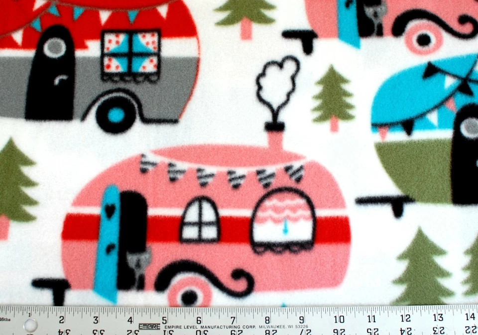 POR*NUEVO*5 REMOLQUES DE CAMPING GLAMPER GRANDES SOBRE MATERIAL POLAR BLANCO 1 YARDA 60X36" Foto 2 de 4