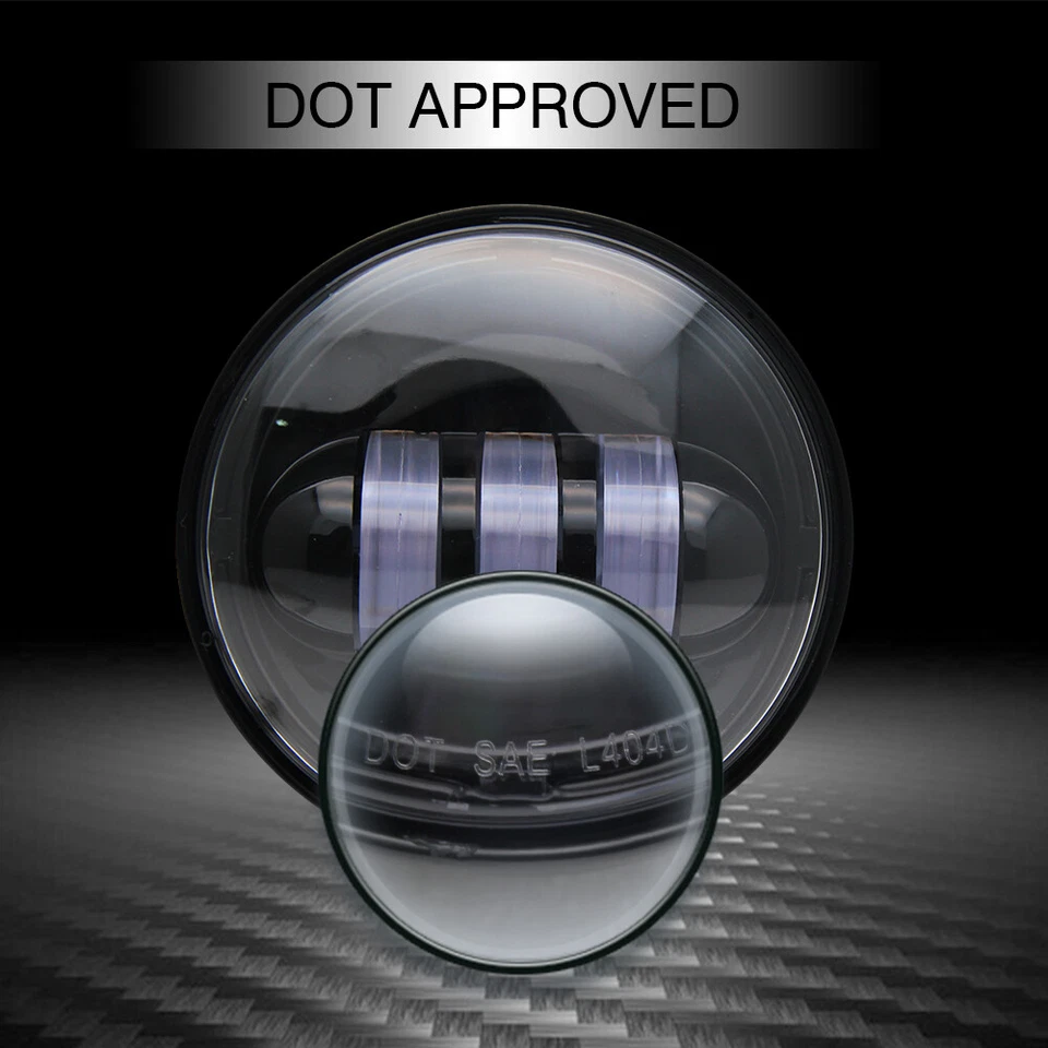 LED Zusatzscheinwerfer, schwarz, Harley Davidson, 4,5 Zoll, FLSTN, FLHX, FLH - Bild 3 von 4