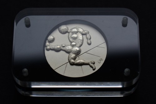 RARE SALVADOR DALI MEXICO FIFA MEDAL 1986 SOCCER Football World Cup Silver Pesos - 第 3/11 張圖片