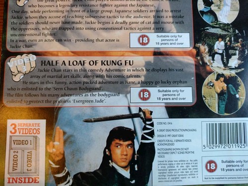 Jackie Chan 3 Video Box Set VHS Fearless Hyena Half A Loaf Of Kung Fu Rare Three - Picture 9 of 14