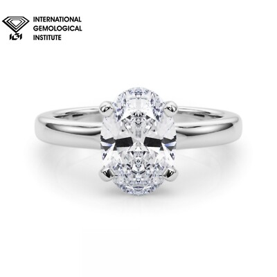 Hochwertiger IGI-zertifizierter D/VS ovaler im Labor gezüchteter Diamant Solitär Verlobungsring