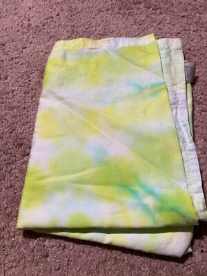 Lime Green Tie Dye Fabric Cotton 45'' x 64'' Very Good Bright Fun Color Pop