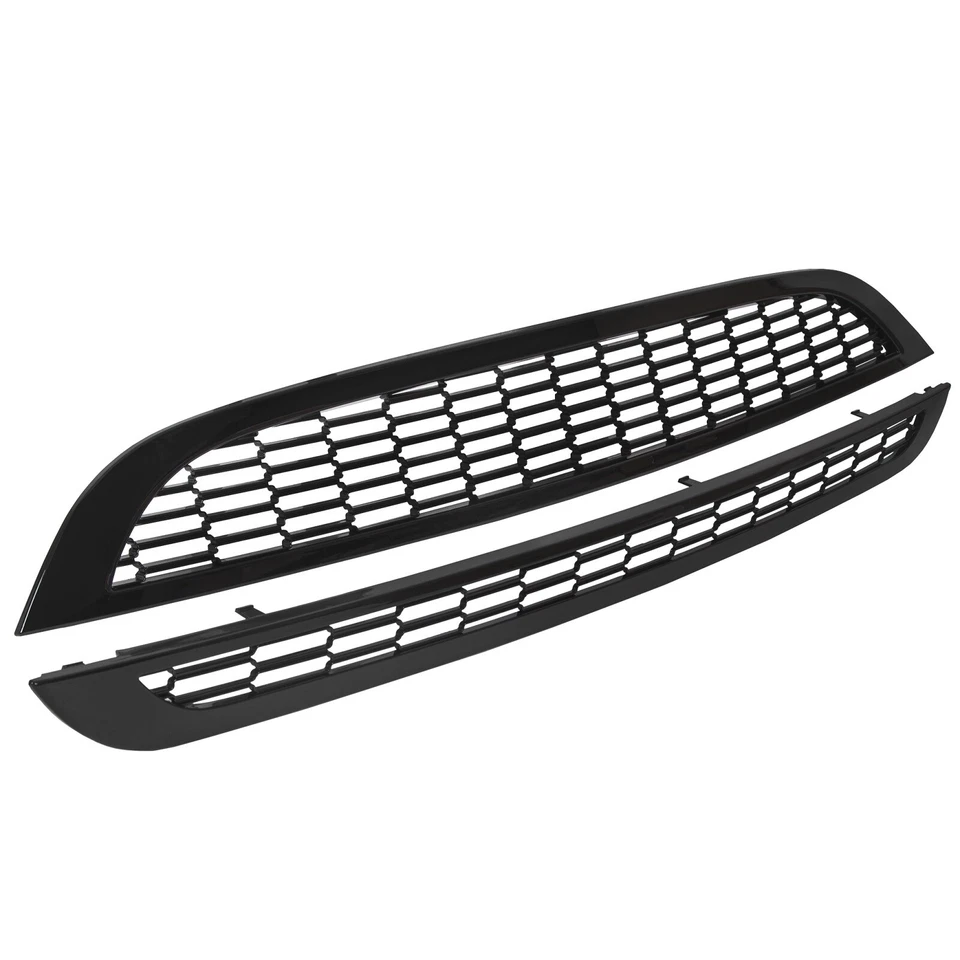 Honeycomb Mesh Front Grille Upper+Lower For 2002-2006 Mini Cooper S R50 R52 R53 - Image 3 of 4