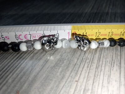 13. Herrenarmband Lavastein  schwarze Perlen Glücksarmband