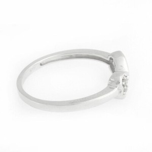 Authentic 3/50 Ct Natural Diamond Double Heart Anniversary Ring 14k White Gold Plated