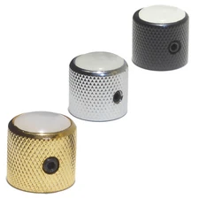 Guitar control knob pearl inlay chrome black or gold finish for tone or volume
