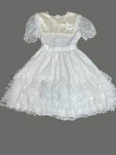 Vintage Martha s Minature s We re Fussy Size 8 Girls Dress Lace and Ruffles