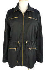 Mark New York Andrew Mark Cargo Utility Jacket Women Size Small Black Full Zip