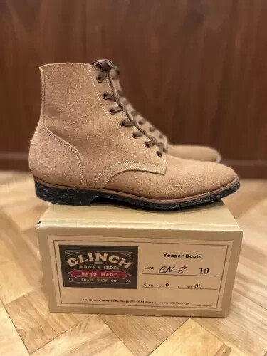 CLINCH BRASS TOKYO Boots Suede Leather Camel Brown Size US 9 CLINCH BRASS TOKYO Boots Suede Leather Camel Brown Size US 9