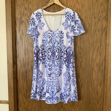 show me your mumu dress For Stitch Fix Medium Blue Shift Dress CP0626