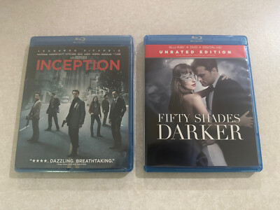 inception (new) blu-ray Fifty Shades Of Grey Darker Unrated (used)