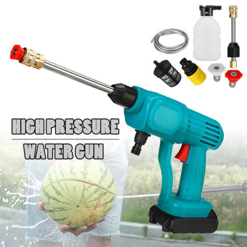 Cordless High Pressure Water Spray Car Gun Portable Washer Cleaner Yard GREEN - Afbeelding 1 van 11