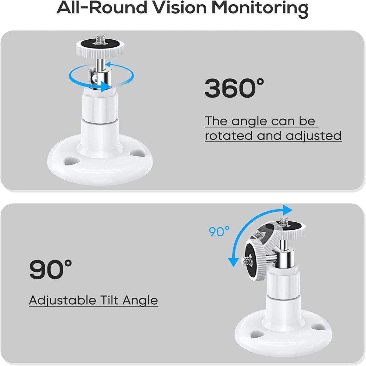 5-Pack Security Camera Wall Mount Brackets - Compatible With Arlo Pro, Wyze Cam Pan (White) 11 thumbnail image