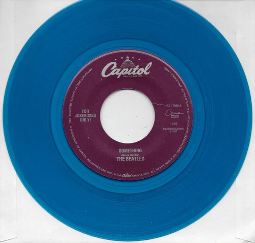 THE BEATLES  Something / Come Together  rare BLUE vinyl 45