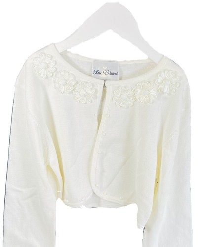 Rare Editions Sweater 2T, 10, 14, 16 Girls Ivory or Black shrug NWT $30 - Picture 3 of 12