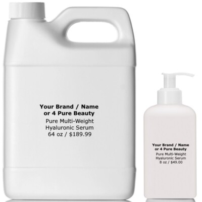 Multi-Weight 100% Pure Hyaluronic Acid Serum 64 oz + 8 oz, WHOLESALE Hyaluronic