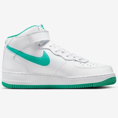 Nike AirForce1 Mid ‘07 White/Clear Jade Size 12 - Nike Air Force 1 '07 Mid White Clear Jade for sale