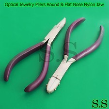 Optical Jewelry Pliers Round Flat Nose Nylon Jaw Hand Tools Optical Jewelry