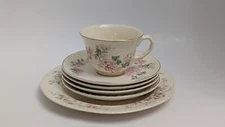 Crooksville Spring Blossom Plates And Cup, Homer Laughlin Plate