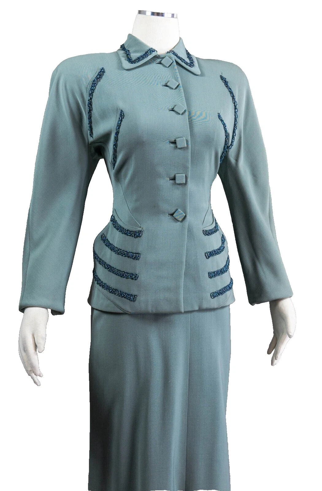 Art Deco 1940s 100% LANA Ropa Vintage para Mujeres
