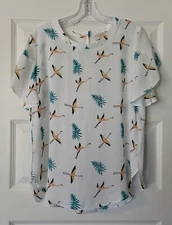 LOFT Outlet White Printed Top