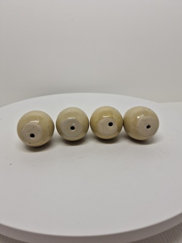 Set Of 4 VTG Dummy Chicken Eggs Ceramic Light Brown Speckled Farmhouse Country - Afbeelding 7 van 9