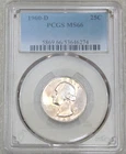 1960 D Washington Quarter PCGS MS66 White & Pink PQ Just Graded New Holder L167A