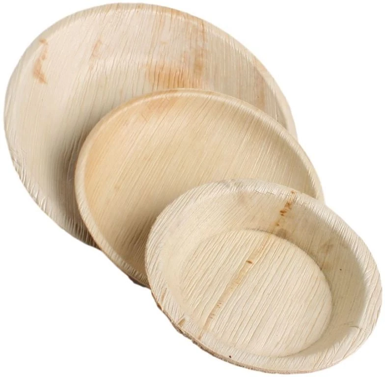 100x Palmblatt Einweg-Teller rund Bio Eco-Geschirr v. Größen kompostierbar Party - Bild 2 von 4