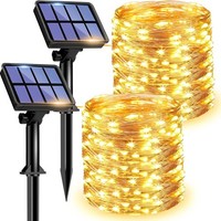Litogo [2 StüCk] Solar Lichterkette Aussen, 12M 120 Led Lichterkette AußEn W