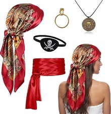 Pirate Costume Accessories for Women Men Bandana Belt 5Pcs Renaissance..........