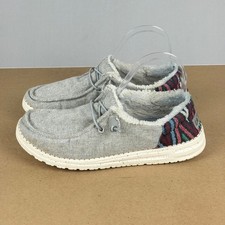 Hey Dude Wendy Funk Wool Grey Casual Shoes Womens 7 Gray Multicolor Slip On