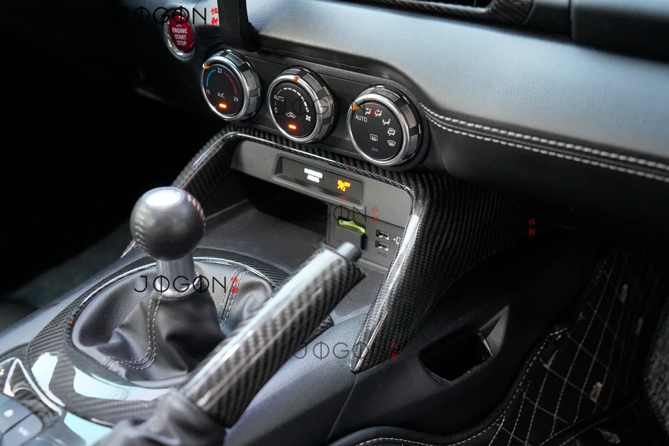 Panel superior cargador teléfono consola carbono real MX5 paneles para Mazda MX-5 Miata RF 2016-25 Foto 4 de 4