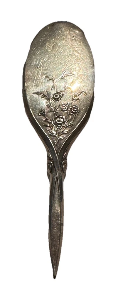 Cepillo de pelo antiguo Webster de plata esterlina con diseño Art Nouveau floral Foto 2 de 4