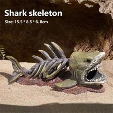 White Shark Skeleton Aquarium Fish Tank Reptile Decoration Fossil Resin Ornament