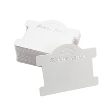 Jewelry Display Cards for Necklace Bracelet Earrings Hanging 100 Pack White