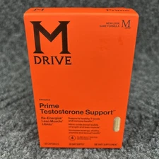 MDrive PRIME Testosterone Booster Lean Muscle Stamina M Drive, 60 CT    Exp 2026