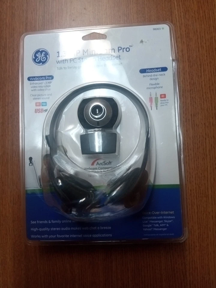 GE 1.3 MP MINICAM PRO con auriculares estéreo PC NUEVOS EN CAJA Foto 2 de 3